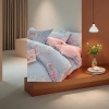 Wholesale of pure thickened brushed cotton bed four-piece sets, skin-friendly twill cotton dormitory three-piece sets, washed cotton bed sheets and duvet covers Specification image